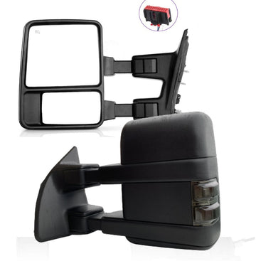 Towing Mirrors for Ford F250 F350 F450 2008 - 2016 Pair Power Heated Smoked Signals - Tecman Automotive inc