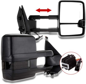 Towing Mirrors Fits Chevy GMC 07 - 13 Smoked Pair Power heated - Tecman Automotive inc