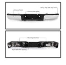Rear Complete bumper assembly for Ford F-150 2009 - 2014 w/o sensor holes Chrome FO1103166-3