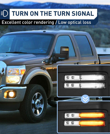 Tow mirrors set for Silverado Sierra 2500 3500 2019 - 2024 power heated turn Signal black - 0