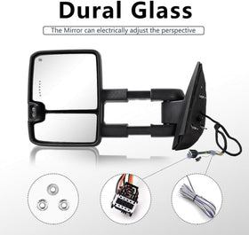 Tow mirror for Chevy Silverado Sierra 07 - 13 Switch Back Passenger side - 0