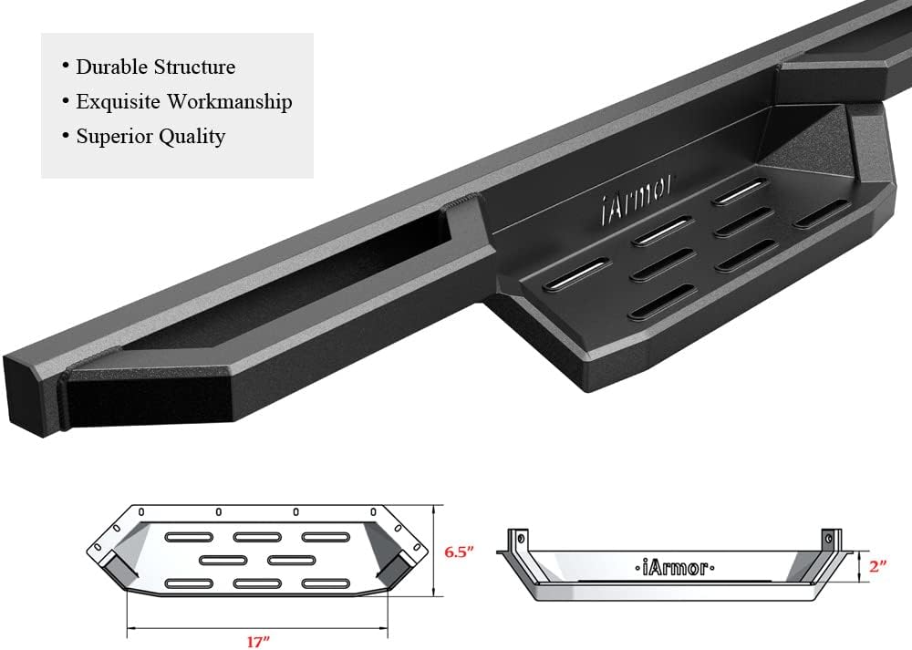 Drop Steps Running Boards Side Steps IA20NJI8B Compatible with Toyota Tundra 2007-2021 Crew Max (Nerf Bars Side Bar) - 0