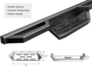 Drop Steps Running Boards Side Steps IA20NJI8B Compatible with Toyota Tundra 2007-2021 Crew Max (Nerf Bars Side Bar) - 0