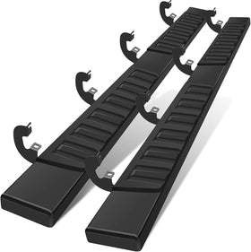 Cheetah Pro Running Boards 6 inches Aluminum Side Steps, Nerf Bars, Compatible with 2007-2018 Chevy Silverado/GMC Sierra 1500 & 2007-2019 2500HD/3500HD (Gas Engine ONLY), Black Crew cab