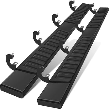 Cheetah Pro Running Boards 6 inches Aluminum Side Steps, Nerf Bars, Compatible with 2007-2018 Chevy Silverado/GMC Sierra 1500 & 2007-2019 2500HD/3500HD (Gas Engine ONLY), Black Crew cab
