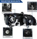 Headlights Assembly Compatible with 2011-2019 Dodge Grand Caravan / 2008-2016 Chrysler Town & Country Headlamps Replacement Chrome Housing Amber Reflector Clear Lens Left and Right-2