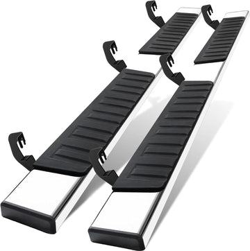 Cheetah Pro Running Boards 6 inches Aluminum Side Steps, Nerf Bars, Compatible with 2007-2018 Chevy Silverado/GMCSierra  1500 & 2007-2019 2500HD/3500HD (Gas Engine ONLY), Chrome Extended cab