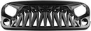 Front Matte Black Grille w/Mesh Insert for Jeep Wrangler Rubicon Sahara Sport JK JKU 2007-2018 (Matte Black Shark)-1