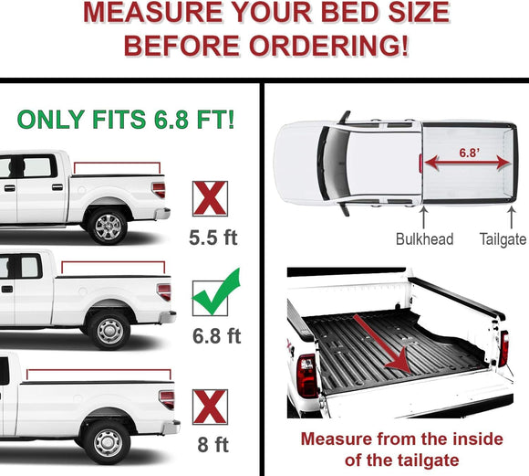 Cheetah-Pro FB Series Flip Back Hard Trifold Tonneau Cover for Ford F250 F350 2017-2025 6.8FT