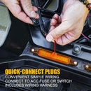 Front Grill Mesh Grille Cover Matte Black with Amber LED Running Lights for 2007-2018 Jeep Wrangler JK JKU Accessories & Unlimited Rubicon Sahara Sport, ABS-4