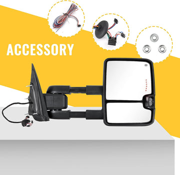 Tow mirror for Chevy Silverado GMC Sierra 2014 - 2018 Passenger side RH - 0