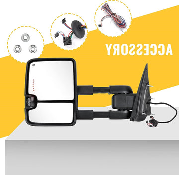 Tow mirror for Chevy Silverado GMC Sierra 2014 - 2018 Driver side LH - 0