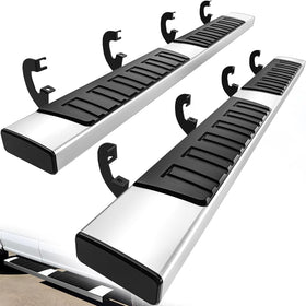 Cheetah Pro Running Boards 6 inches Aluminum Side Steps, Nerf Bars, Compatible with 2007-2018 Chevy Silverado/GMC Sierra 1500 & 2007-2019 2500HD/3500HD (Gas Engine ONLY), Chrome Crew cab