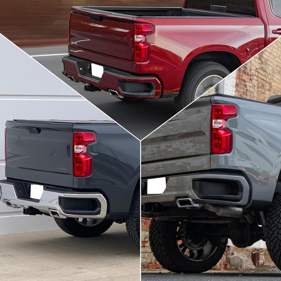 Tail Light Rear Lamp Compatible With 2019 2020 2021 2022 2023 Chevy Silverado 1500 2500HD 3500HD Halogen Type NON-LED Model Left Driver Side Taillight Brake Signal Assembly with Bulb & Harness