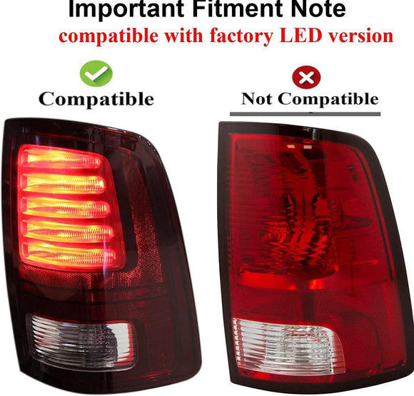 For 2009-2018 Dodge Ram 1500 Upgrade Full LED Tail Lights Brake Lamps Left+Right smoked