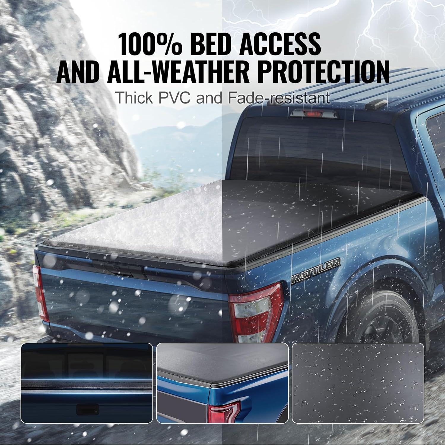 Cheetah Pro Soft Roll Up Tonneau Cover RT Series Truck Bed Cover for 2005-2025 Nissan Frontier 6 feet Bed