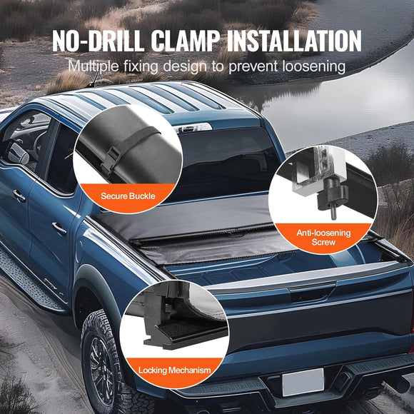 Cheetah Pro Soft Roll Up Tonneau Cover RT Series Bed Cover for Ford F150 (2015-2025, 8 FT)