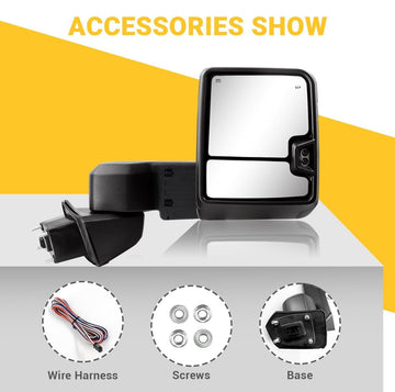 Tecman passenger side Tow mirror for Silverado 1500 2019 - 2024 power heated turn Signal - 0