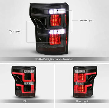 2015 - 2017 Tail lamps set for Ford F-150 smoked led SKU: TEC-FD0010001SM - 0