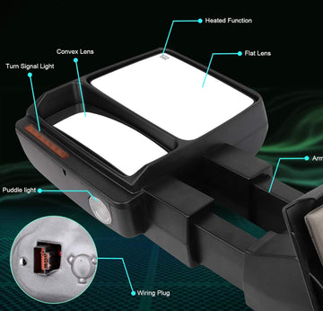 Towing Mirror For Ford F-150 2007-2014 Power Heated black Pair - 0