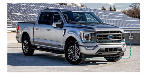 Tecman Front bumper face bar steel for Ford F150 2021-2023 chrome without sensor holes FO1002463