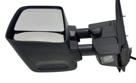 Driver side Power Adjustable, BSM, Manually Extendable Black Towing Mirror with Clear Lens LED Turn Signal and Puddle Lights Nissan Titan 2016-2022 - 0