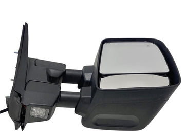 Passenger side Power Adjustable, BSM, Manually Extendable Black Towing Mirror with Clear Lens LED Turn Signal and Puddle Lights Nissan Titan 2016-2022 - 0