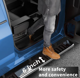 Cheetah 6 Inches Running Boards Compatible with 2015-2025 Chevrolet Colorado/GMC Canyon Crew Cab, Aluminum Black - 0