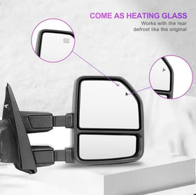 Power Folding Towing mirrors for Ford f150 2015 - 2020 Power heated Blind spot monitor Temperature sensor puddle lights - 0
