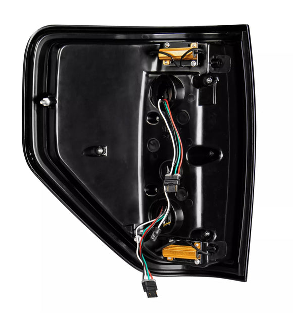 Tecman taillights black housing smoked lens for Ford F150 2009-2014 LED pair LH RH