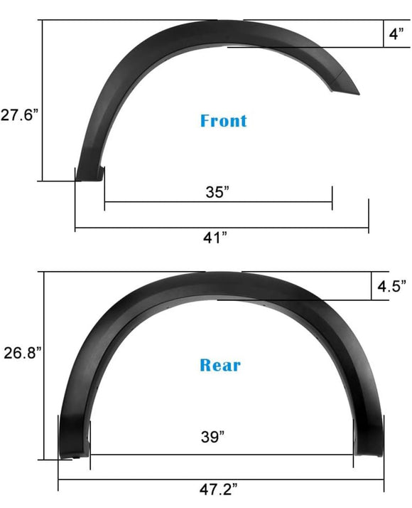 Tecman Fender Flares, Compatible with Ram 1500 Model 2010-2018 (Including 2019 - 2024 Classic models ) Injection Moulding Wheel Flares OE Style