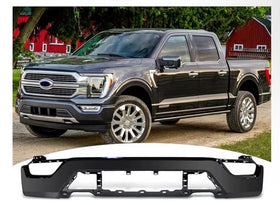 Tecman Front bumper face bar steel for Ford F150 2021-2023 smooth black without sensor holes FO1002461 - 0