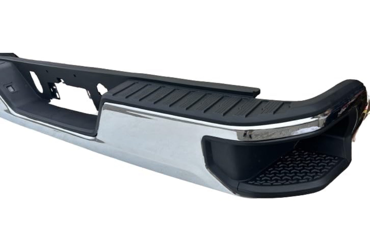 Rear bumper for Silverado 2019 - 2023 chrome without Park assist holes - 0