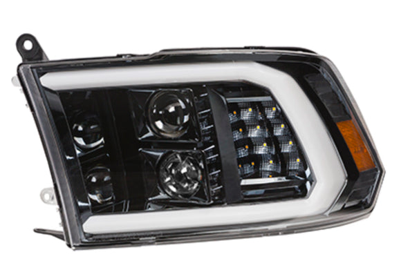 Tecman Headlights set for Ram 2009 - 2018 ( Classic 2019 - 2024 Black Housing Clear lens Led Replaces CH2519135