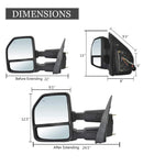 Towing mirrors fits Ford F-150 2015 - 2020 22 pins Power Heated  Smoked Signals temp sensor-3