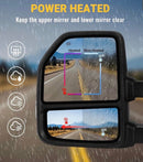 Towing mirrors fits Ford F150 2015 - 2020 22 pins Power Heated Signals puddle light Red painted smoked lens-4