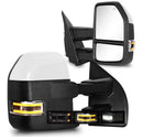 Towing mirrors fits Ford F150 2015 - 2020 22 pins Power Heated Signals puddle light painted white smoked lens-1