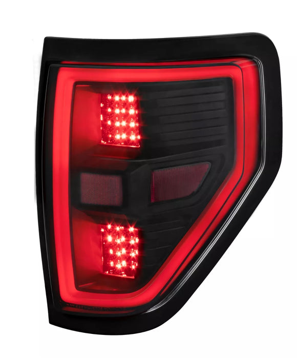 Tecman taillights black housing smoked lens for Ford F150 2009-2014 LED pair LH RH