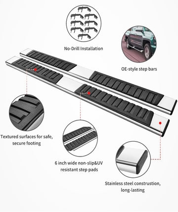 Cheetah pro Running Boards Compatible with 2019-2024 Chevy Silverado/GMC Sierra 1500, 2020-2024 Silverado/Sierra 2500HD 3500HD Side Steps Nerf Bars (Excl. 2019 1500 LD) Chrome - 0