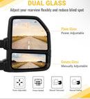 Towing mirrors fits Ford F150 2015 - 2020 22 pins Power Heated Signals puddle light Red painted smoked lens-5