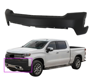 Primered, Steel Front Bumper Face Bar Compatible with 2019 2020 2021 Chevy Silverado 1500 19 20 21, GM1002875 without sensor holes - 0