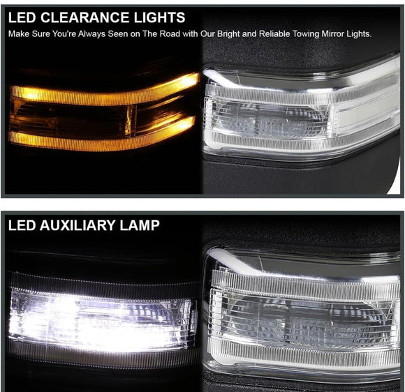 Towing mirrors for Ford f150 2021 - 2025 Power heated Blind spot monitor puddle lights chrome