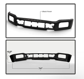 For 2018-2020 Ford F150 Pickup Truck Black Primered Steel Front Bumper Face Bar w/Fog Light Holes Replacement FO1002429 - 0