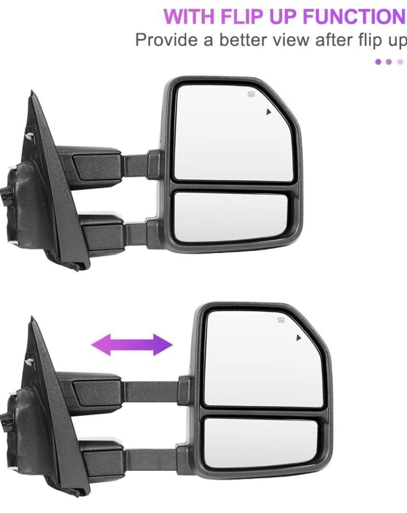 Power Folding Towing mirrors for Ford f150 2015 - 2020 Power heated Blind spot monitor Temperature sensor puddle lights
