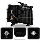 For 2007-2013 Chevy Silverado 1500 2500HD 3500HD Black LED Signal w/Light Tube Projector Headlights Headlamps-3