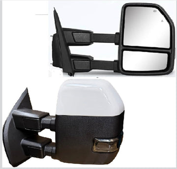 Towing mirrors for Ford f150 2021 - 2025 Power heated Blind spot monitor puddle lights painted white smoked lens