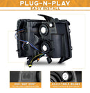 2007-2013 Chevy Silverado 1500 Headlights Assembly Compatible with 2007-2014 Chevy Silverado 2500HD/3500HD Headlight Replacement Black Housing Amber Reflector Left and Right Side Pair set-3