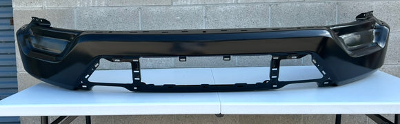 Tecman Front bumper face bar steel for Ford F150 2021-2023 smooth black without Fog lamp holes without sensor holes