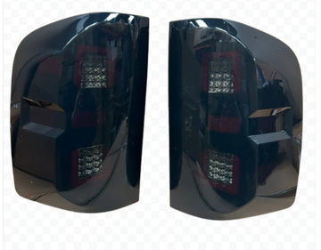 Tecman Taillights for Chevy Silverado 1500 2500 3500 LED Black housing smoked pair LH RH assembly - 0