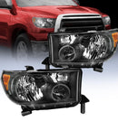Headlight Assembly for 2007 2008 2009 2010 2011 2012 2013 Toyota Tundra 2008-2017 Sequoia Headlamps Replacement Black Housing Amber Reflector Driver and Passenger Side-1